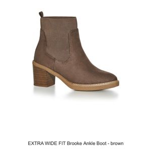 Lane Bryant Extra Wide Fit Ankle Boot Brown Suede